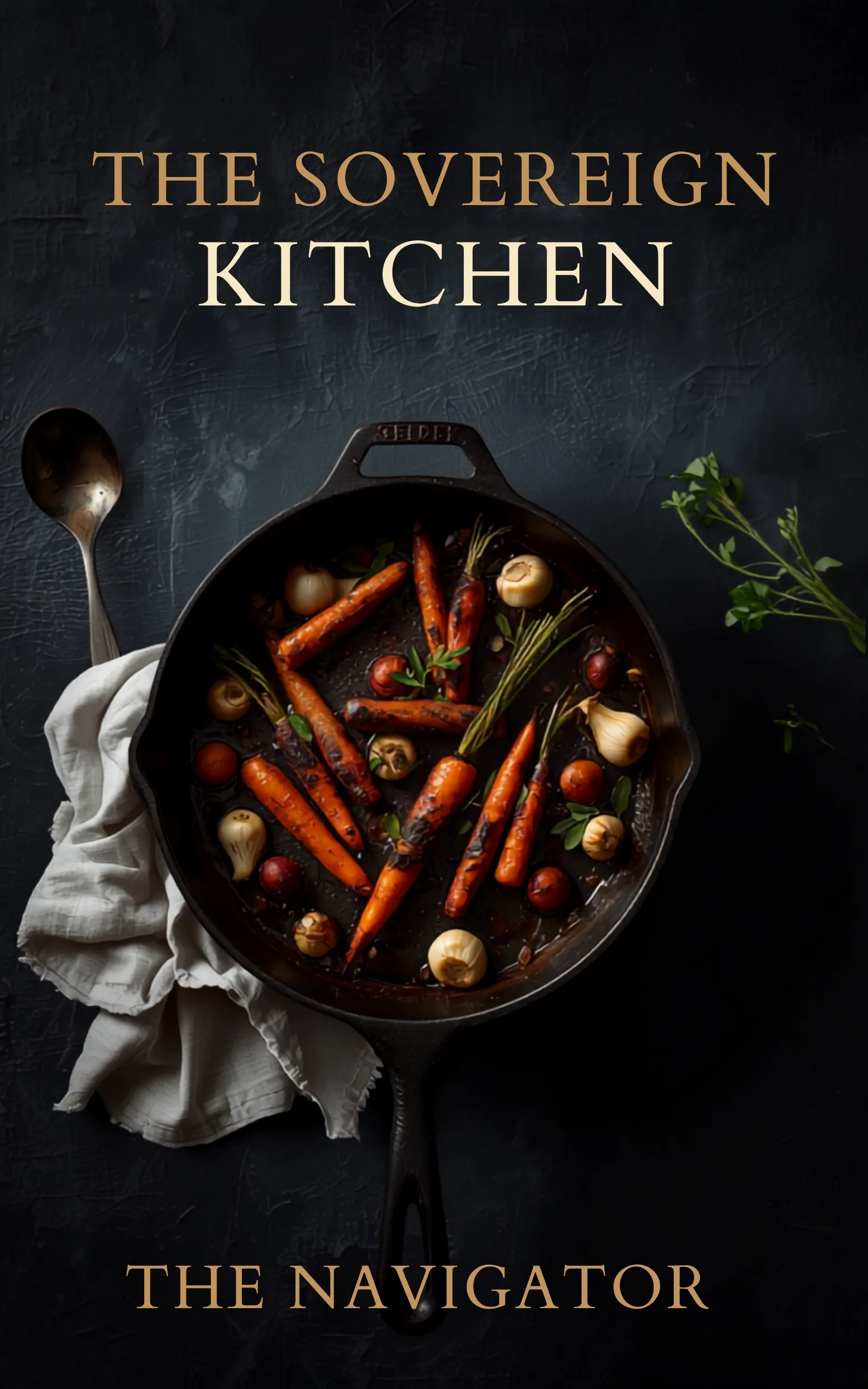 The Sovereign Kitchen™: Plant-Forward Nutritional Infrastructure for Nervous System Recovery — Kindle book cover by The Navigator